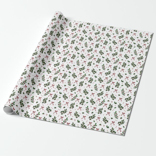 Christmas branch wrapping paper (Unrolled)