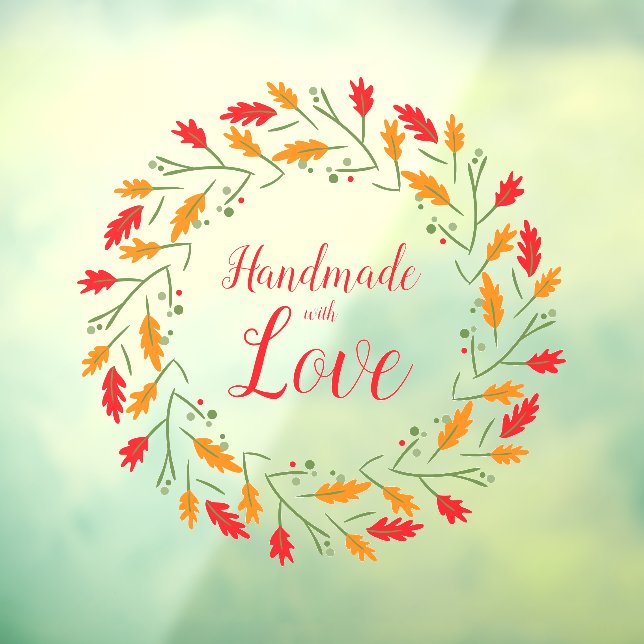 Christmas Branches Handmade with Love Quote Window Cling (Sheet 3)