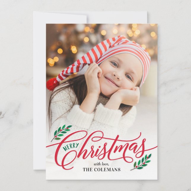 Christmas Branches Holiday Photo Card (Front)