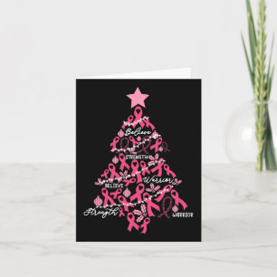 Christmas Breast Cancer Holiday Pink Ribbon Fight Card