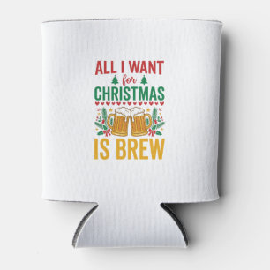 Christmas Brew Holiday Drink Design Can Cooler
