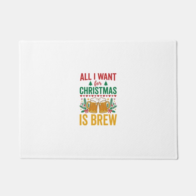 Christmas Brew Holiday Drink Design Doormat (Front)