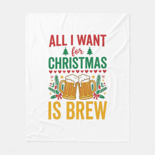 Christmas Brew Holiday Drink Design Fleece Blanket