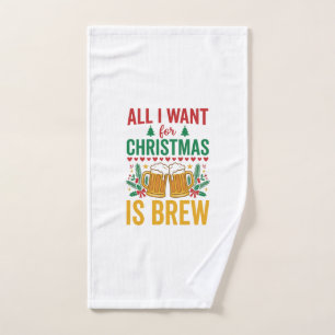 Christmas Brew Holiday Drink Design Hand Towel