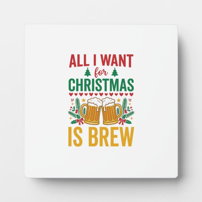 Christmas Brew Holiday Drink Design Plaque (Front)