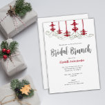 Christmas Bridal Brunch Invitation<br><div class="desc">Lovely colours of burgandy,  green and grey accent this sweet bridal brunch invitation,  perfect for weddings around the Christmas holiday. Add your bride's name and event details and you'll have a simply elegant invitation for that special person. Design ©Vann-Horn Creative Photo & Designs.</div>