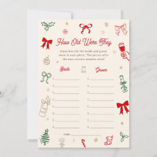 Christmas Bridal Shower Age Guessing Game Card