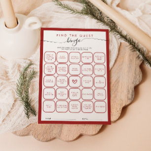 Christmas Bridal Shower Bingo Card