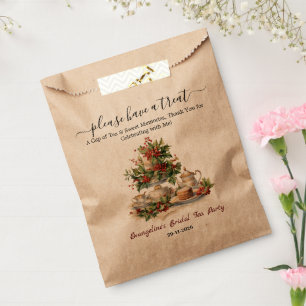 Christmas Bridal Shower holly Tea Time Party  Favour Bag