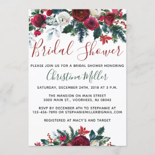 Christmas Bridal Shower Invitations - Holiday