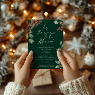 Christmas Bridal Shower Invite   Rustic Plaid