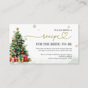 Christmas Bridal Shower Recipe Request Enclosure Card