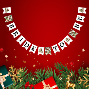 Christmas Bridal Shower Tea Party Welcome  Bunting Flags