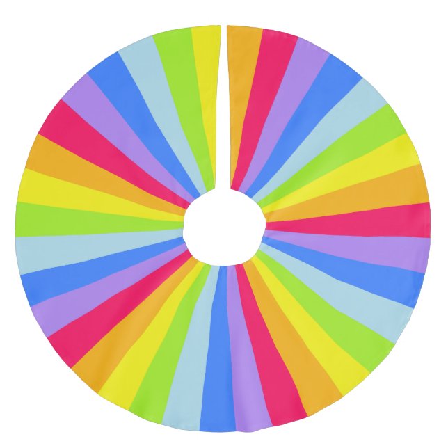 Christmas bright rainbow tree skirt (Front)