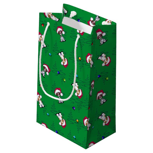 Christmas Brittanies Small Gift Bag (Back Angled)