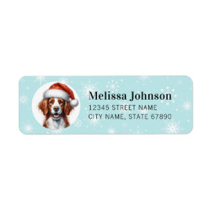 Christmas Brittany Spaniel Return Address Labels