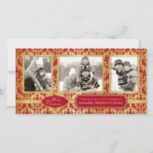 Christmas Brocade Gold Photo Card