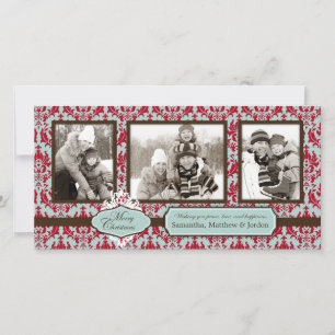 Christmas Brocade Retro Photo Card
