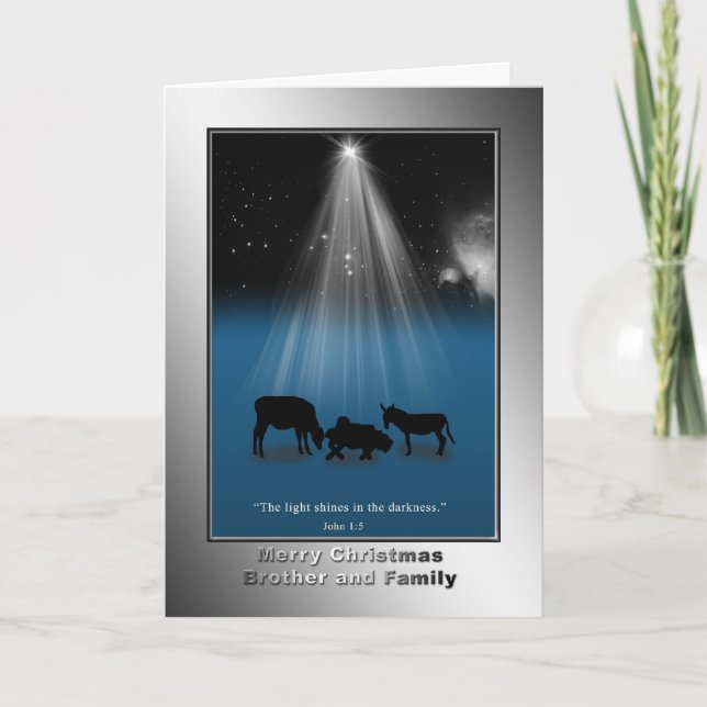 Christmas, Brother and Family, Religious, Nativity Holiday Card (Front)