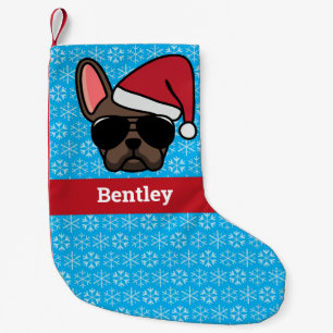 Christmas Brown French Bulldog Small Christmas Stocking