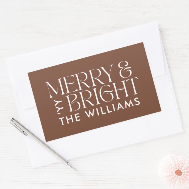 Christmas brown natural modern elegant simple sticker (Envelope)