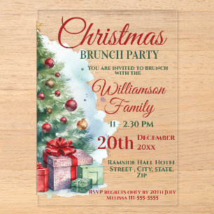 Christmas Brunch Party Acrylic Invitations