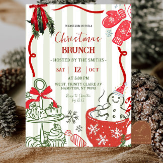Christmas Brunch Scribble Hand Drawn Invitation