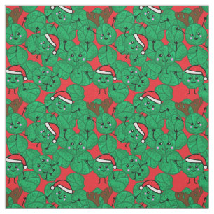 Christmas Brussel Sprouts Cute Food Patterned Fabric