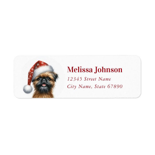 Christmas Brussels Griffon Return Address Label (Devant)