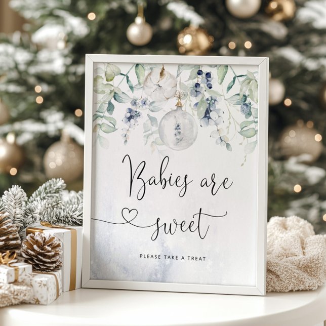 Christmas bubble elegant blue Babies are sweet Poster (Creator Uploaded)