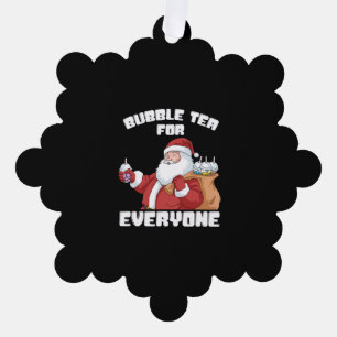 Christmas Bubble Tea Gift Santa Claus Boba Tea Ornament Card
