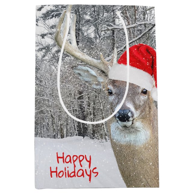 Christmas Buck Deer Avec Sac Cadeau Casquette (Devant)