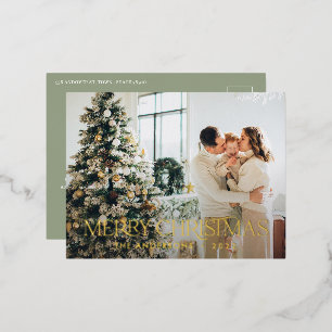 Christmas budget botanical elegant stag floral foi foil holiday postcard
