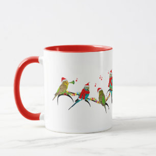 Christmas Budgie Frenzy Mug