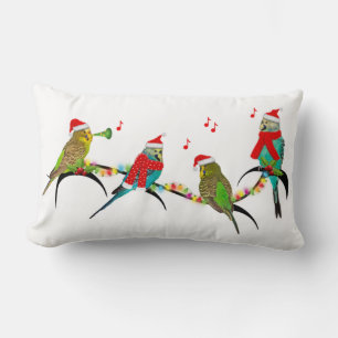 Christmas Budgie Frenzy Pillow (choose colour)