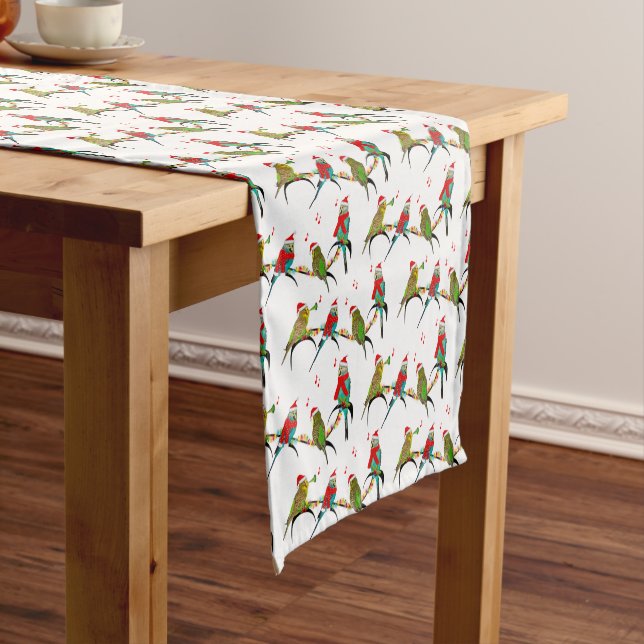Christmas Budgie Frenzy Table Runner (choose colou (In Situ)