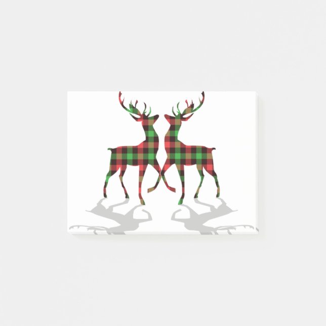 Christmas Buffalo Plaid Red Blue Green Plaid Post-it Notes (Front)