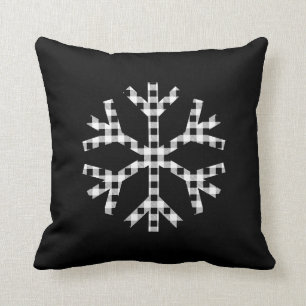 Christmas Buffalo Plaid Snowflake Throw Pillow