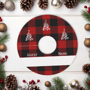 Christmas Buffalo Plaid Wine Marker Identification Glass Tag