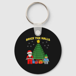 Christmas Building Bricks Brick The Halls Block Bu Keychain