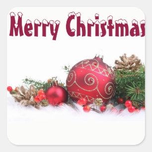 **CHRISTMAS BULB" TICKER SQUARE STICKER