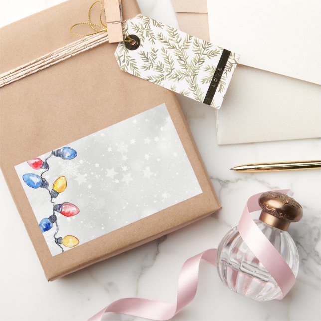 Christmas Bulbs, String Lights, Holiday Shipping Sticker (Gifting)