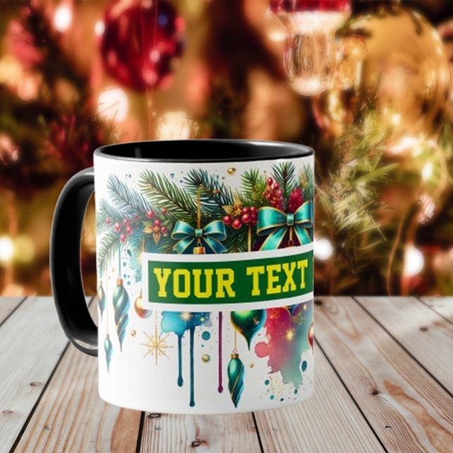 Christmas Bulbs Watercolour Coffee Mug (Creator Uploaded)