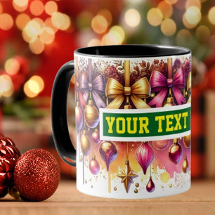 Christmas Bulbs Watercolour Coffee Mug
