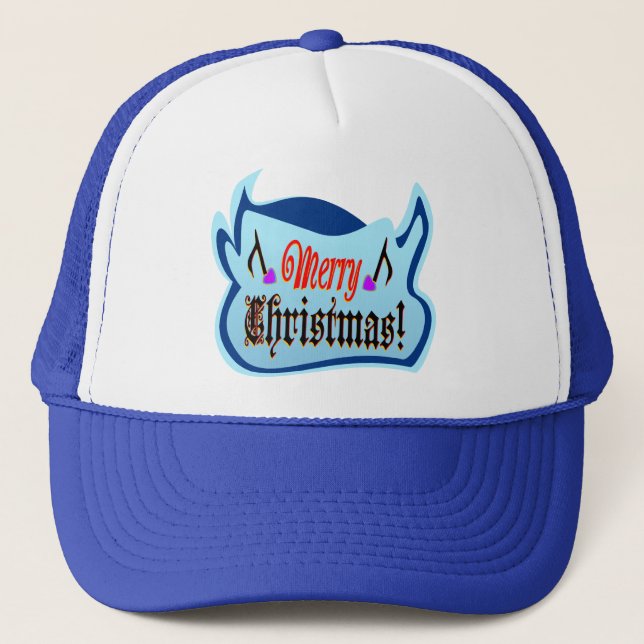 ♫♥Christmas Bull Stylish Trucker Hat♥♪ Hat (Front)