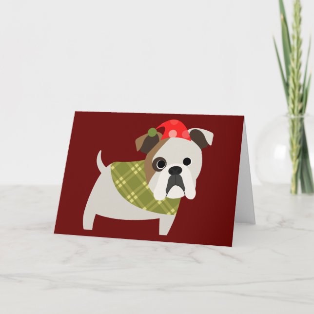 Christmas Bulldog Holiday Card (Front)