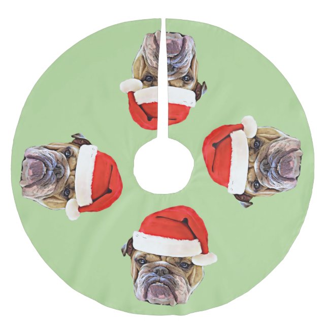 Christmas Bulldog tree skirt (Front)