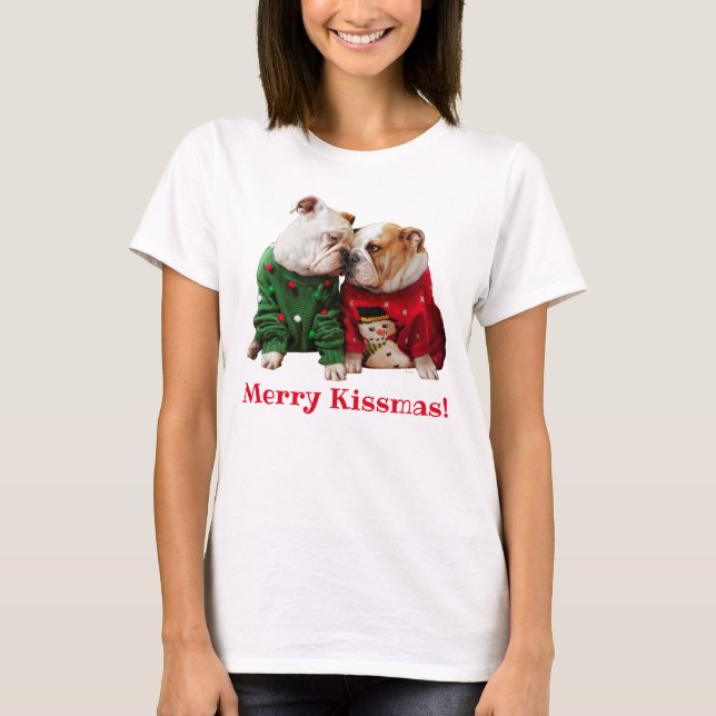 Christmas Bulldogs in Sweaters (Front)