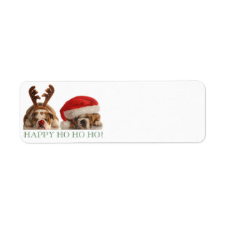 CHRISTMAS BULLDOGS RETURN ADDRESS LABELS