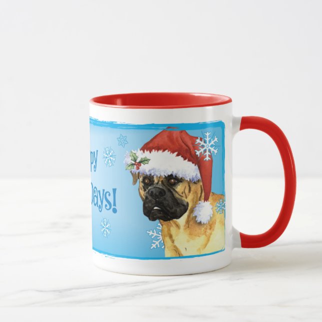 Christmas Bullmastiff Mug (Right)
